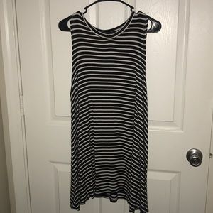 Size Medium Striped Black and White Tank Dress